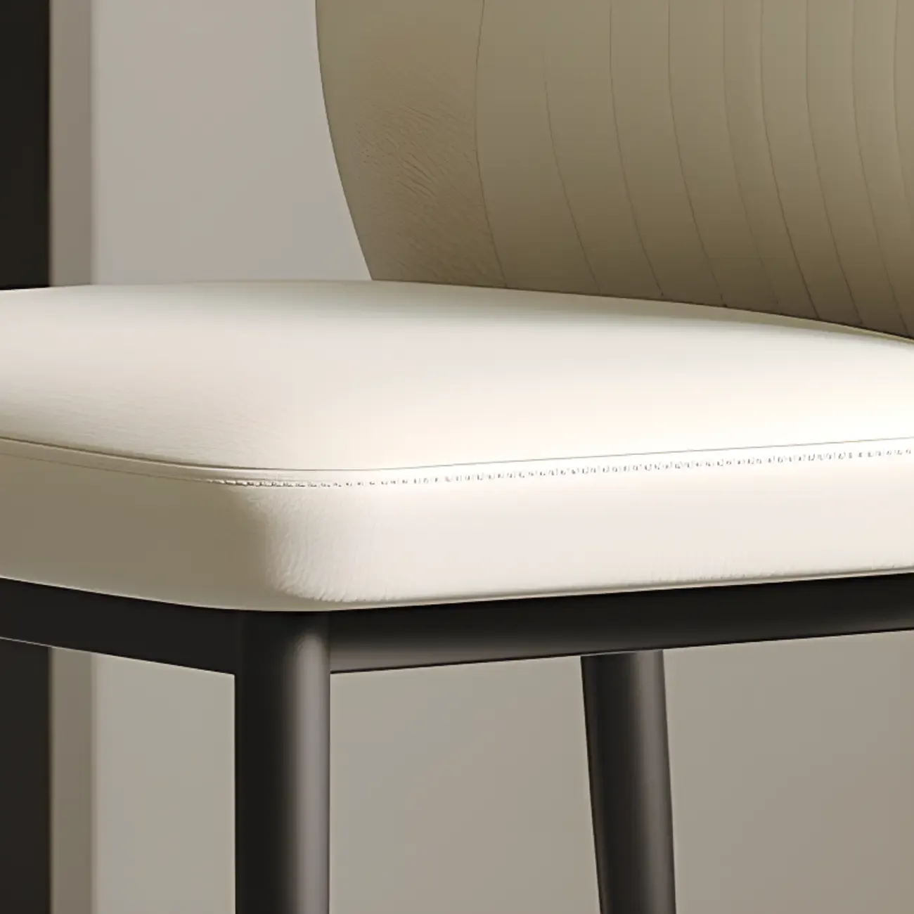 Modern Oval Back Faux Leather Armless Dining Chair