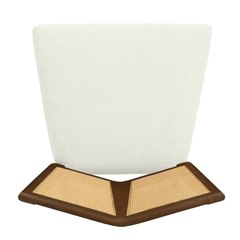 '- Oliver Mid-Century Rattan Back Upholstered Dining Chair Set of 2