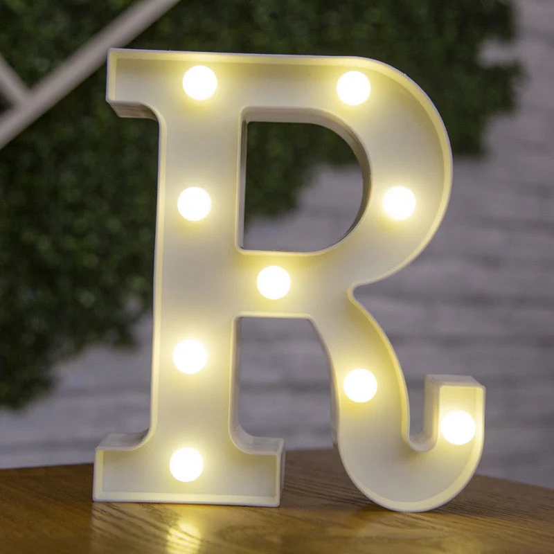 HULIANFU Luxury Alphabet Letter LED Lights Luminous Number Lamp  Battery Night Light for Home Wedding Birthday Christmas Party Decoration - Deanwangkt