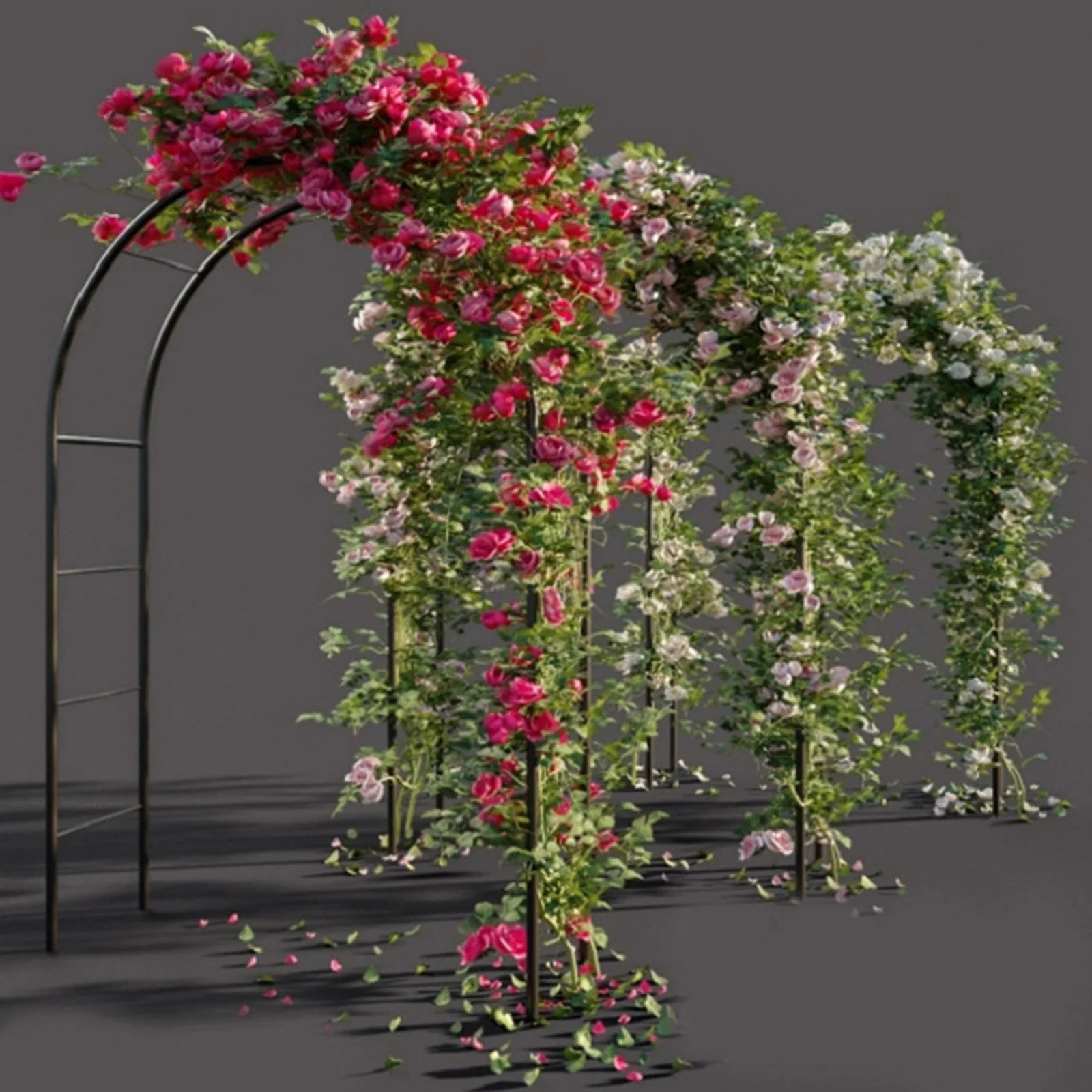 HULIANFU Metal Wedding Arch Stackable DIY Arch for Prop Supplies Decoration Easy Assembly Rose Gates Balloon Archway Arbours Party Decor - Deanwangkt