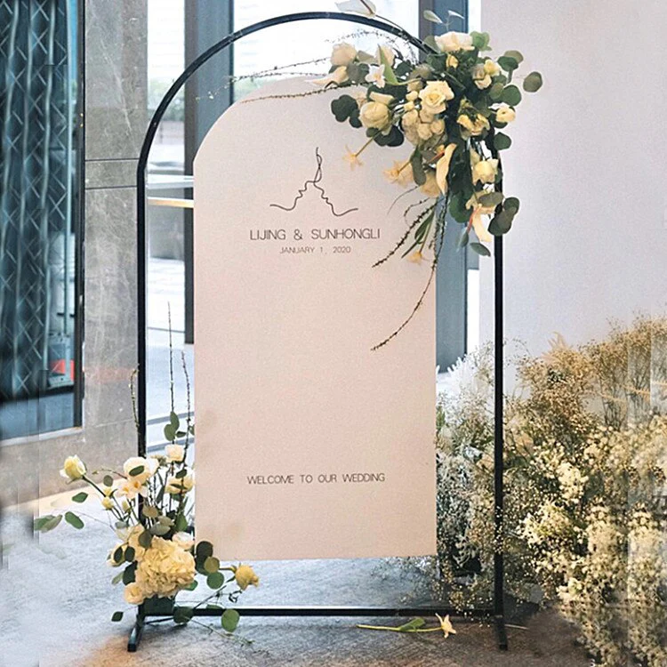 HULIANFU Wedding Arch Wrought Iron Flower Frame Stand Balloon Stand Wedding Arrangement Backdrop Props Stage Decoration Balloon Bow Kit - Deanwangkt