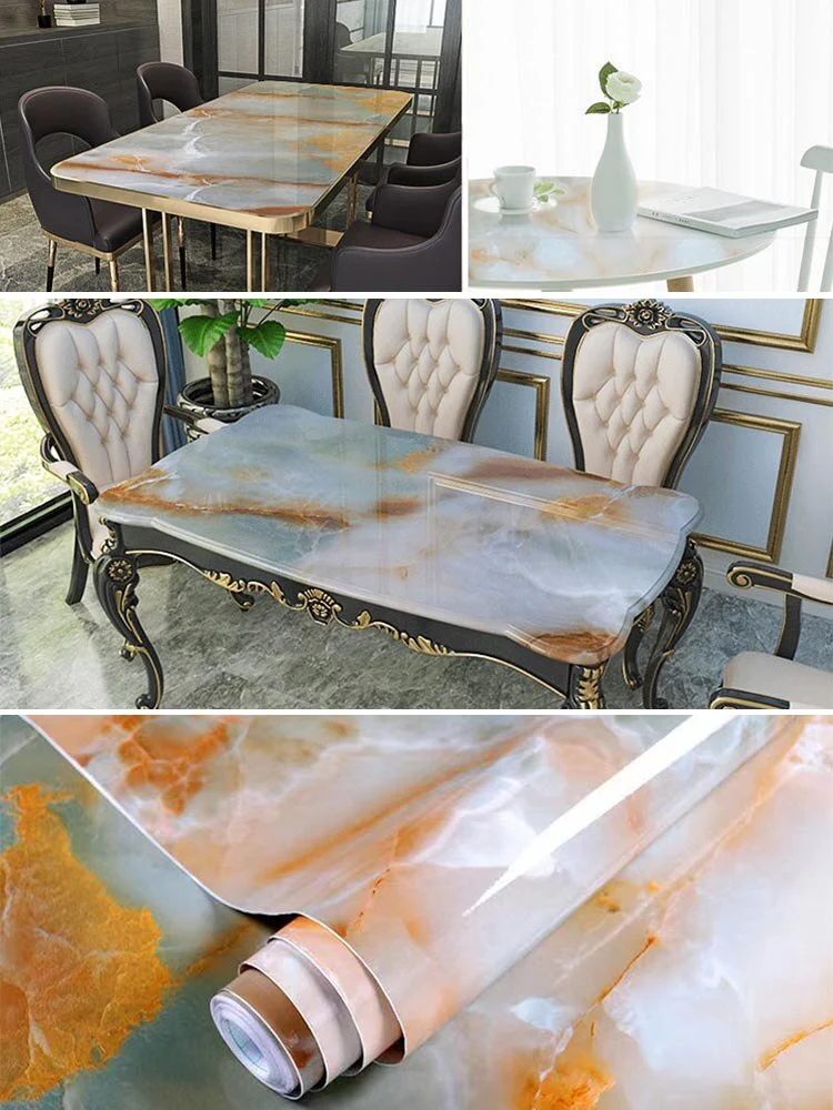 HULIANFU 「Elvesmall」Marble Wallpaper Rolls for Kitchen Furniture Refurbish Room Decor Wall Decorative Vinyl Self Adhesive Wall Stickers Home Decor - Deanwangkt