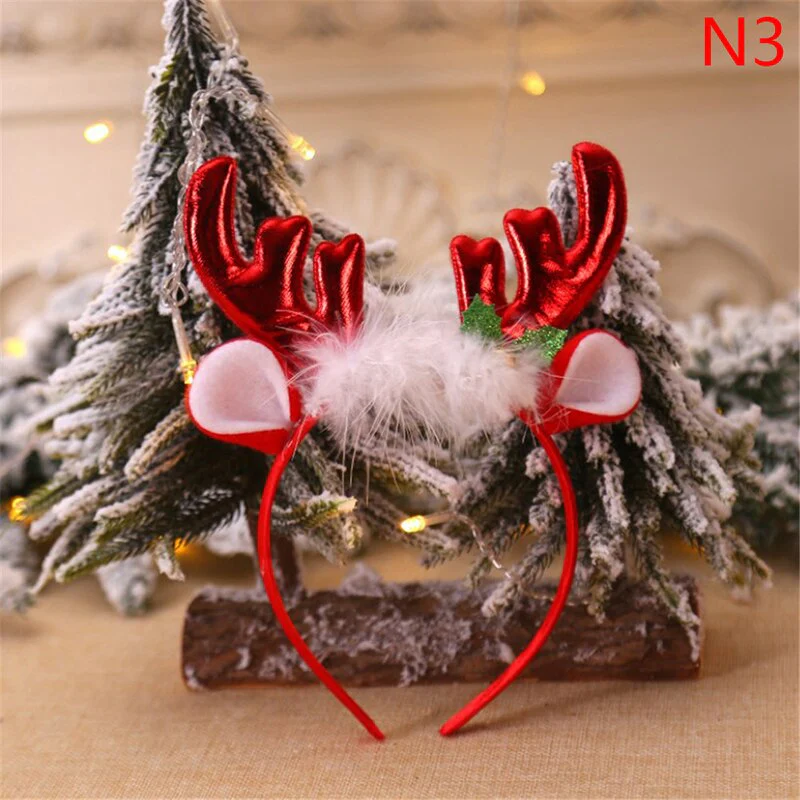 HULIANFU 2026  Christmas Headbands Santa Tree Elk Antlers Headband Kids Adult Headwear Reindeer Ornaments Christmas Decor Party Cosplay Gifts - Deanwangkt