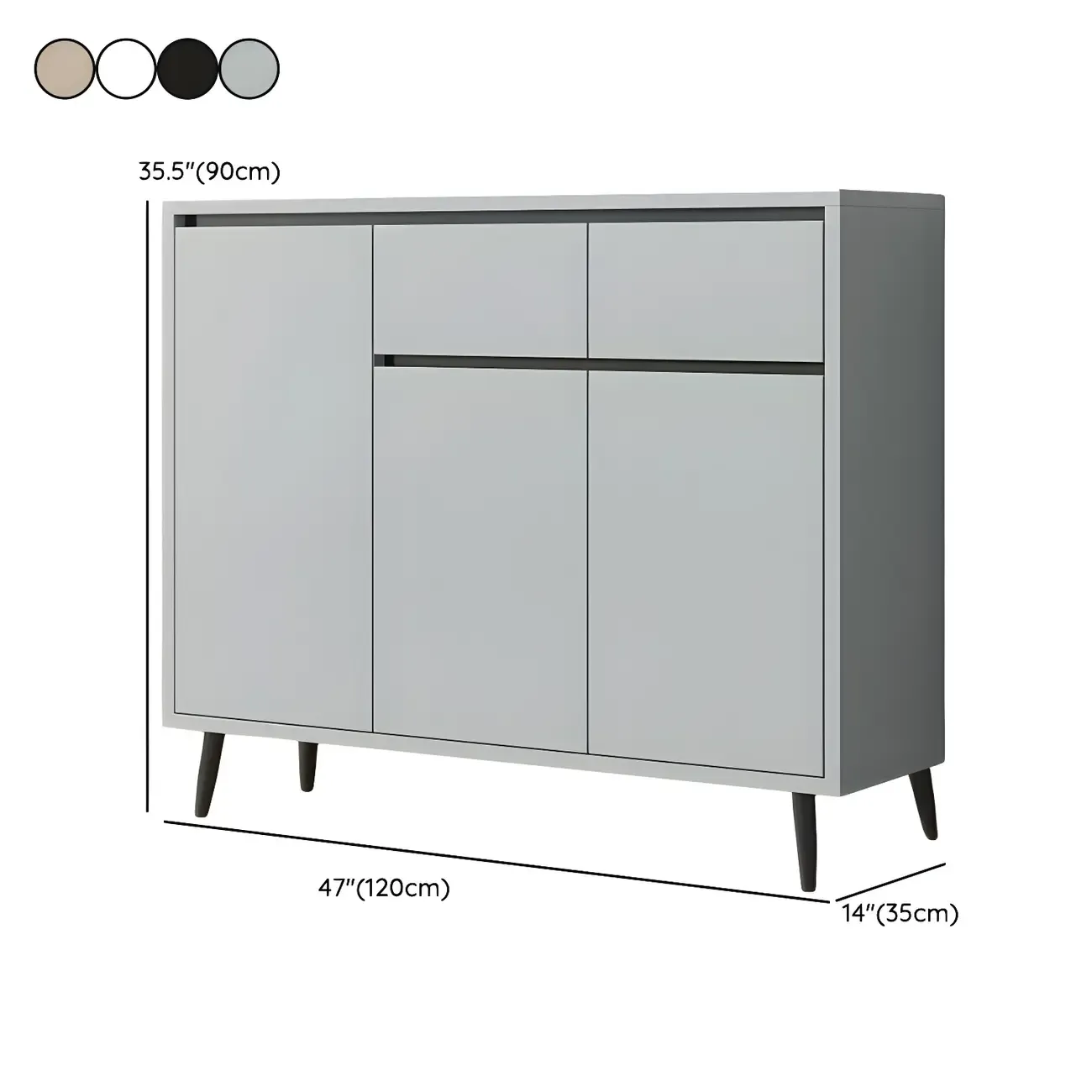 Modern Wooden Sideboard with Multi-Drawers and Cabinets