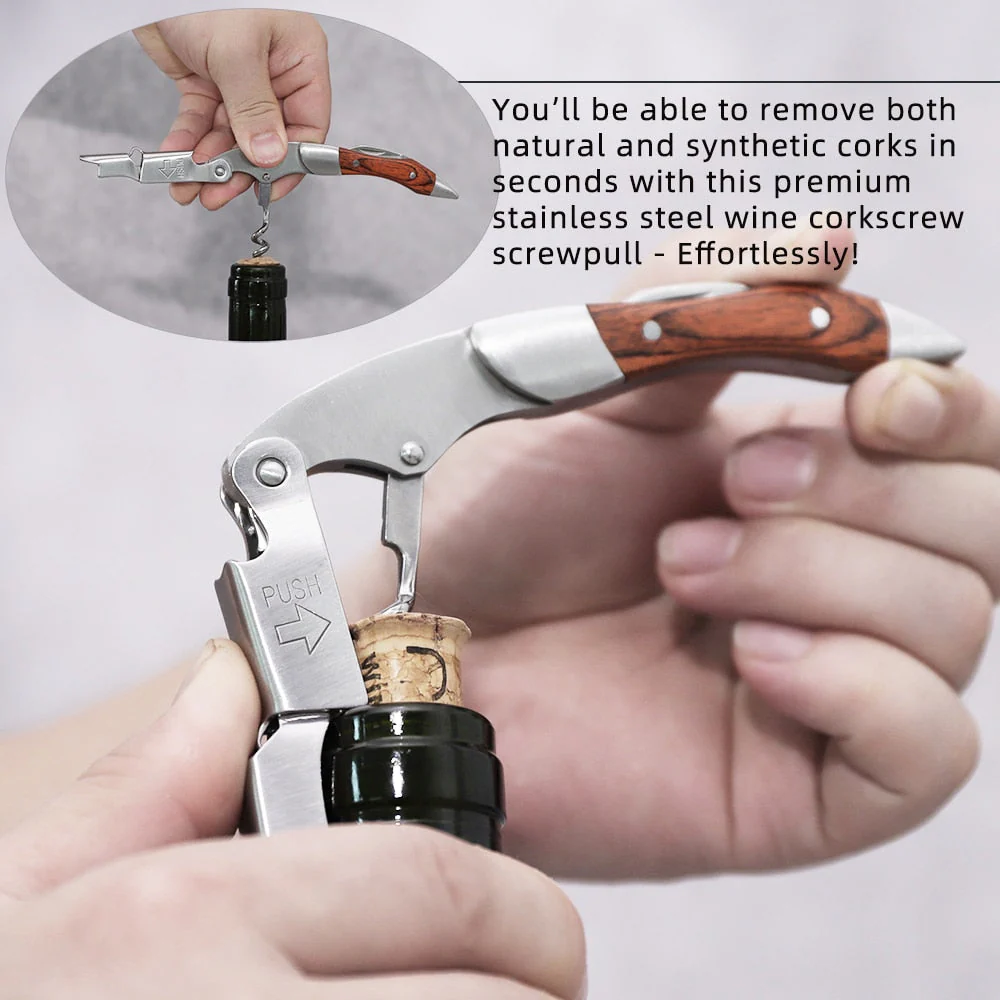 HULIANFU Wine Opener, Professional Waiters Corkscrew, PU Bag, Bottle Opener and Foil Cutter Gift for Wine Lovers - Deanwangkt