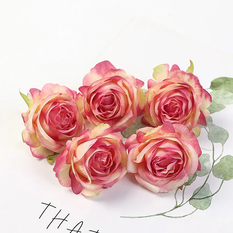 HULIANFU 2026  5PCs Rose Artificial Flowers Silk Fake Flowers For Home Room Decor Party Wedding Valentines Day Decorations DIY Crafts Accessory - Deanwangkt