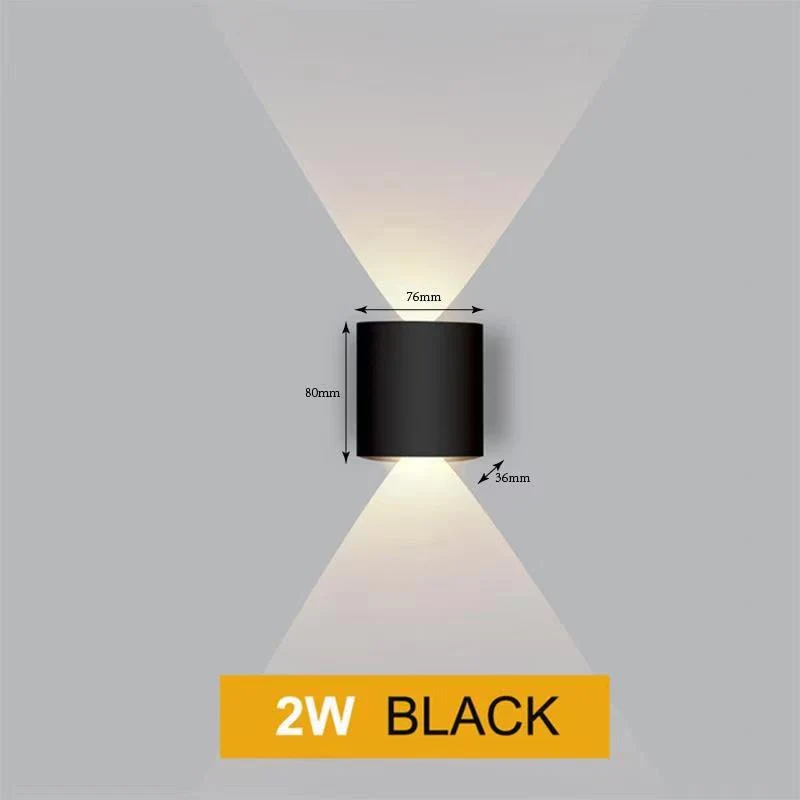 HULIANFU Led Wall Lamp Aluminum Outdoor IP65 Waterproof Up Down Wall Light For Home Stair Bedroom Bedside Bathroom Corridor Lighting - Deanwangkt
