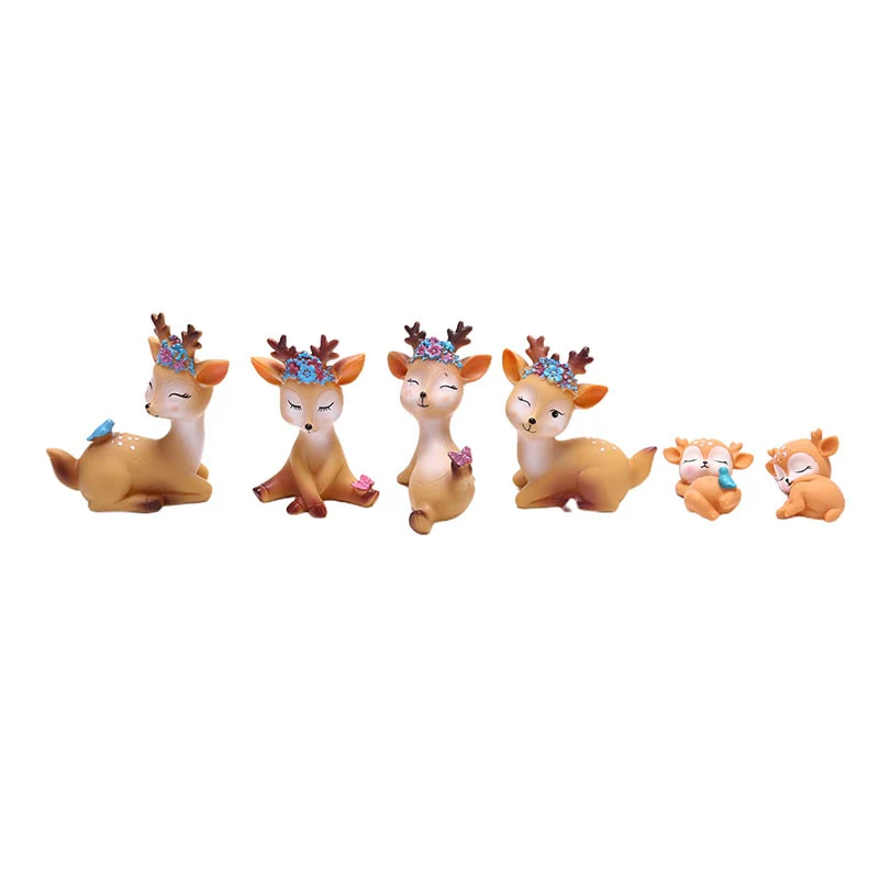 HULIANFU Sika Deer Baking Cake Topper Decoration Miniatures Fairy Garden Ornament Craft - Deanwangkt