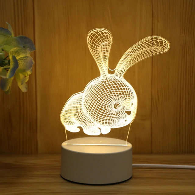 HULIANFU Romantic Love 3D Lamp Heart-shaped Balloon Acrylic LED Night Light Decorative Table Lamp Valentine  Day Sweetheart Wife  Gift - Deanwangkt