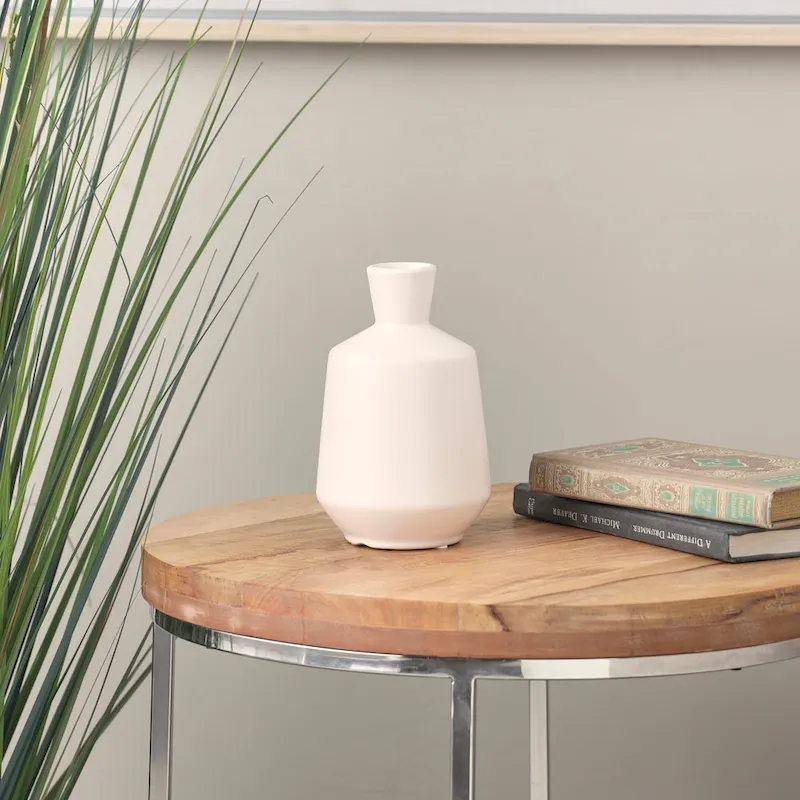 Ceramic Minimalistic Vase - Cream - Roche River Decor - 5 W x 5 L x 8 H