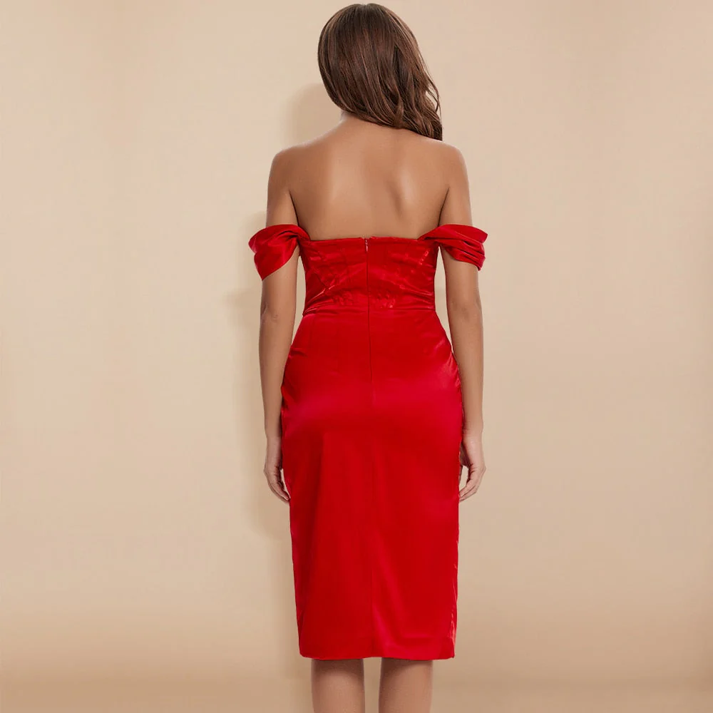 Summer New Arrival Sexy Long Bodycon Dresses Women Off Shoulder White Red White Dress Party Club - Deanwangkt