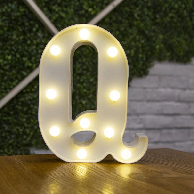 HULIANFU Luxury Alphabet Letter LED Lights Luminous Number Lamp  Battery Night Light for Home Wedding Birthday Christmas Party Decoration - Deanwangkt
