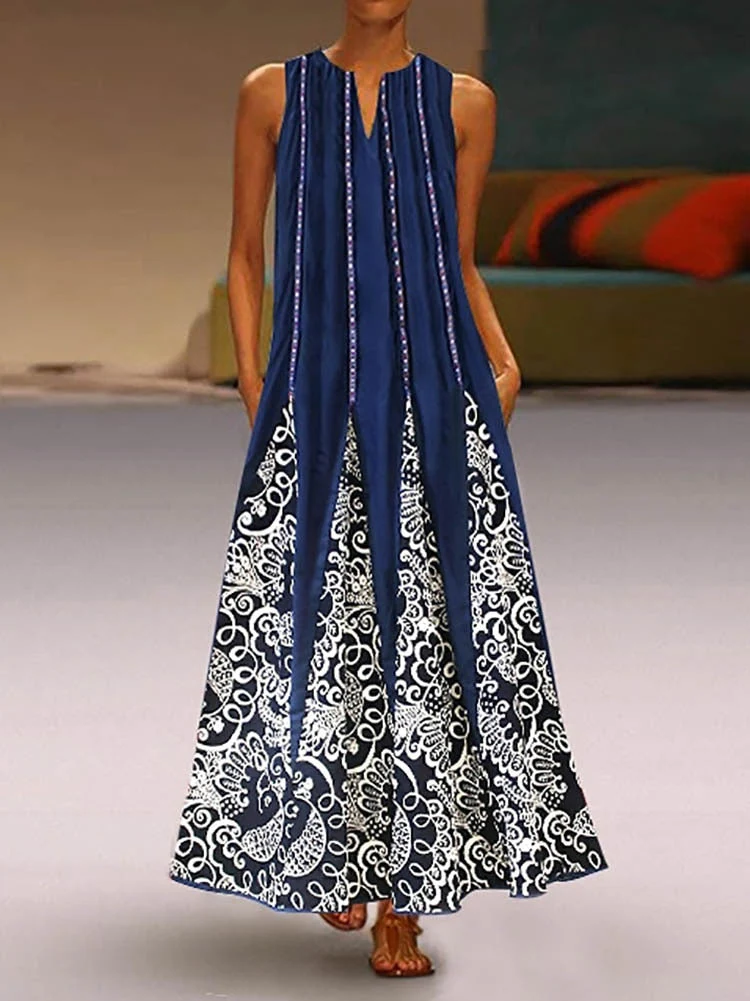 Floral Print Boho Casual Long Dress Summer Clothes For Women V-neck Sexy Off Shoulder Ladies Dresses Plus Size Maxi Dress - Deanwangkt
