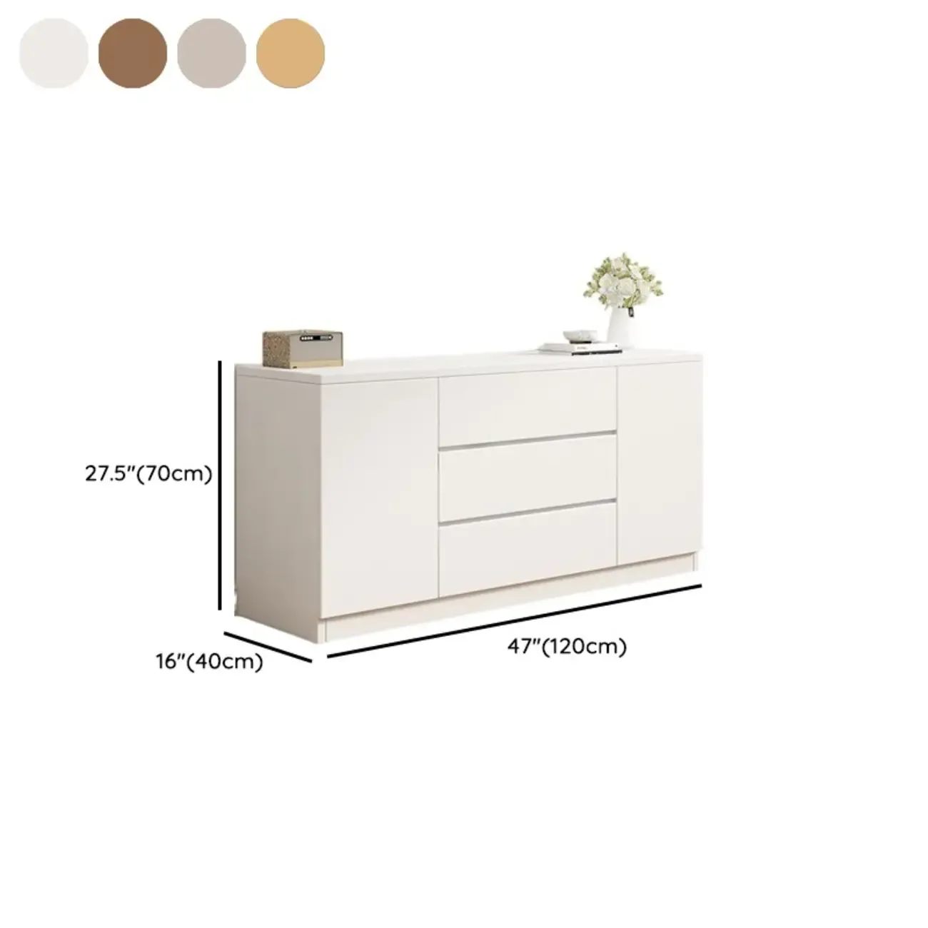 Modern Wooden TV Stand with Shelves and Cabinets