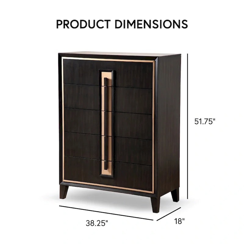 Furniture of America Nyx Modern 5-Drawer Espresso Solid Wood Chest