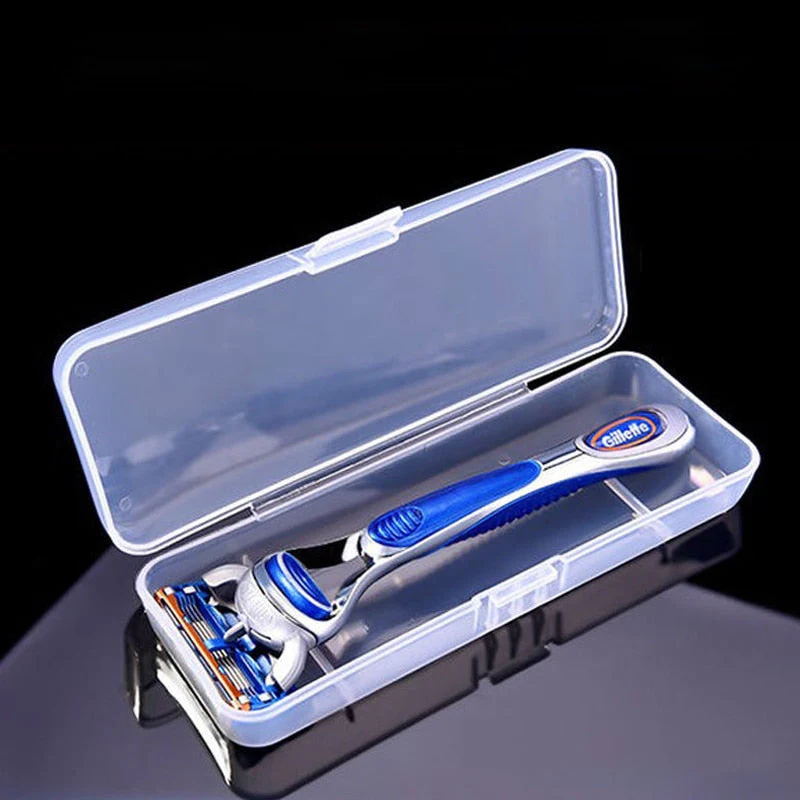 HULIANFU Men  Shaver Storage Box Transparent Plastic Razor Blades Holder Portable Travel Razor Case High Quality Shaving Box Containers - Deanwangkt