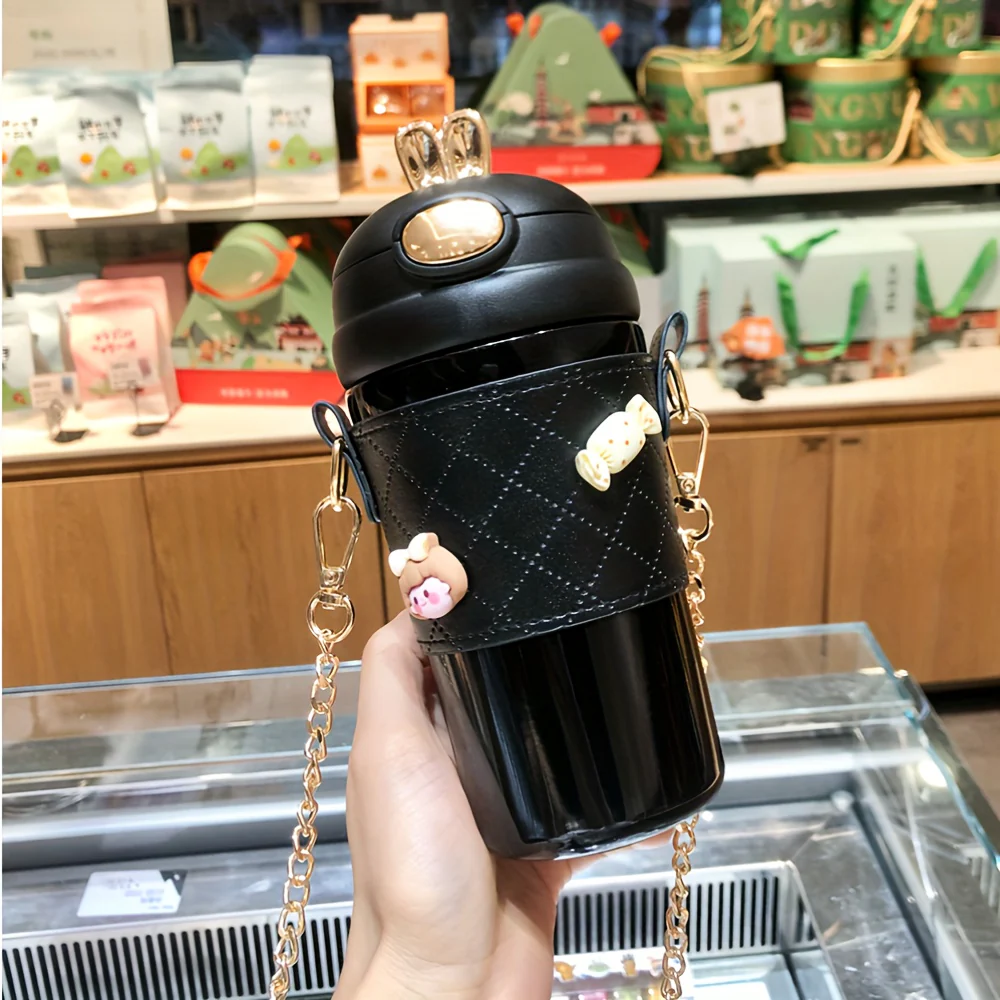1pc, Insulated Thermal Cup - 304 Stainless Steel Vacuum Flask for Hot and Cold Drinks - Travel Water Bottle with 4 Extra 3D Stickers, Summer and Winter Drinkware, Perfect Gift Idea - Deanwangkt
