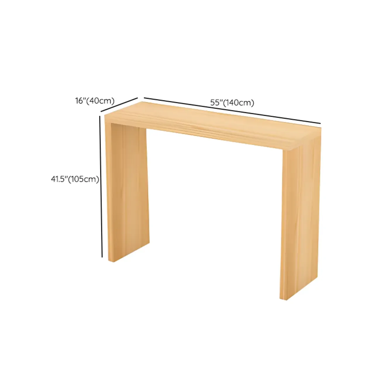 Scandinavian Solid Wood Pub Table Rectangle 4 Seats