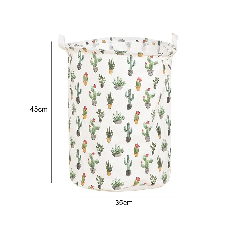 HULIANFU Organizer Canvas Laundry Basket Waterproof Large Capacity Laundry Hamper Dirty Clothes Storage Basket Toy Home Storage Bin 45x35 - Deanwangkt