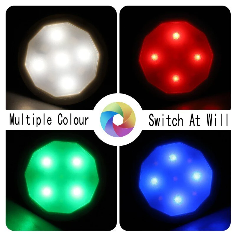 HULIANFU LED Under Cabinet Lighing Rechargeable Puck Light Closet Lights With Remote Counter Bookshelf Portable Round RGB Night Light - Deanwangkt