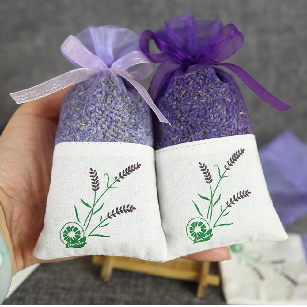 HULIANFU Lavende Sachet Bags Portable Flowers Printing Beautiful Fragrance Lavender Sachet Bag for Seeds Dry Flowers Sachet Bags A30 - Deanwangkt