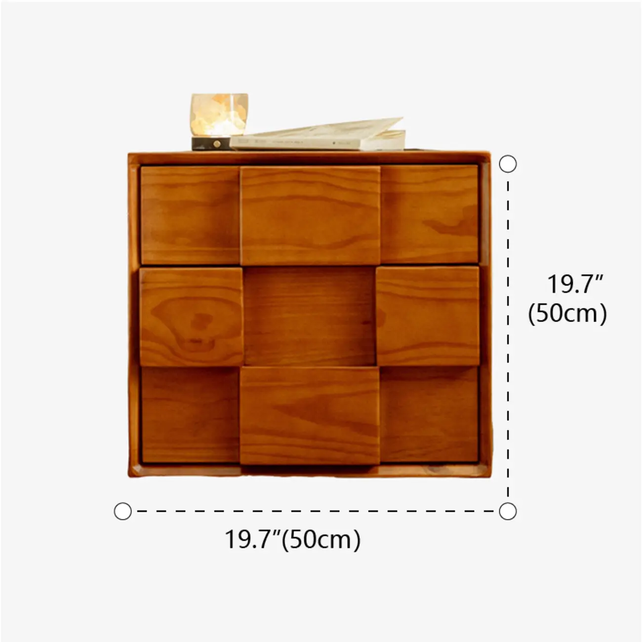 Mid-Century Modern Wood Nightstand with 2 Drawers