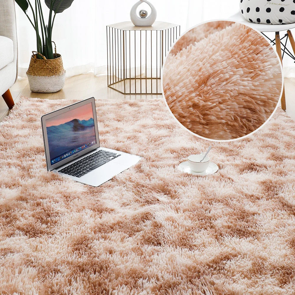 HULIANFU Thick Carpet for Living Room Plush Rug Children Bed Room Fluffy Floor Carpets Window Bedside Home Decor Rugs Soft Velvet Mat - Deanwangkt
