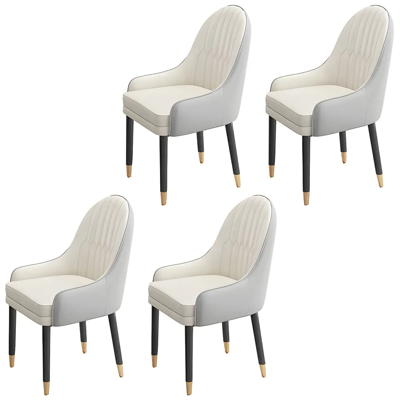 Modern Leather Upholstered Dining Chair with Arms