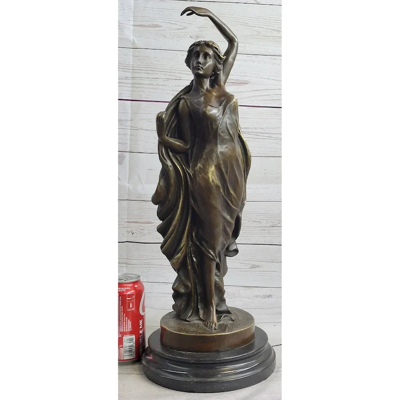 Detailed Handcrafted Gorgeous Woman Female Solid Bronze Sculpture Figurine
