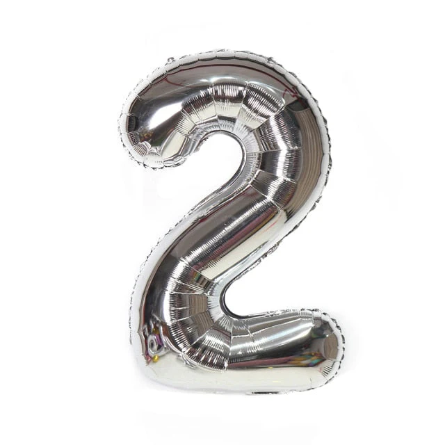 HULIANFU Silver Black Style Foil Letter Number Balloons Baby Shower Helium Ballon Happy Birthday Kids Adult Party Decoration Supplies - Deanwangkt