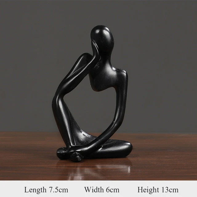 HULIANFU Thinker Statue Abstract Figure Sculpture Mini Character Statue Ornaments For Home Desktop Furnishings Home Decor Birthday Gift - Deanwangkt