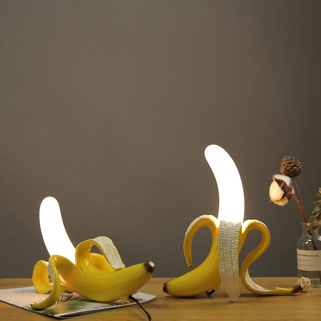 HULIANFU 2026  Table Lamp Italy Banana Desk Lamp Night Lights Led Bedroom Bedside Living Room Glass Modern Home Decor Lighting Fixtures - Deanwangkt
