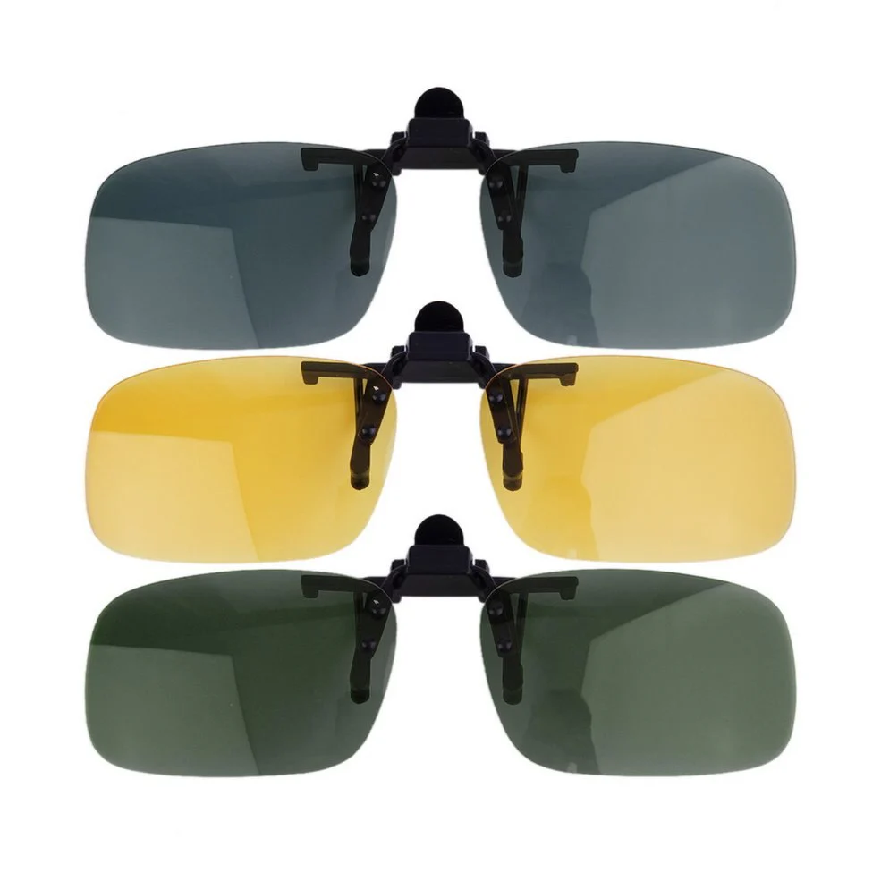 HULIANFU Unisex Clip Polarized Sunglasses Driving Night Vision Clip-on Flip-up Lens Sunglasses Cool Eyewear Clip On Lens Anti-UV 400 - Deanwangkt