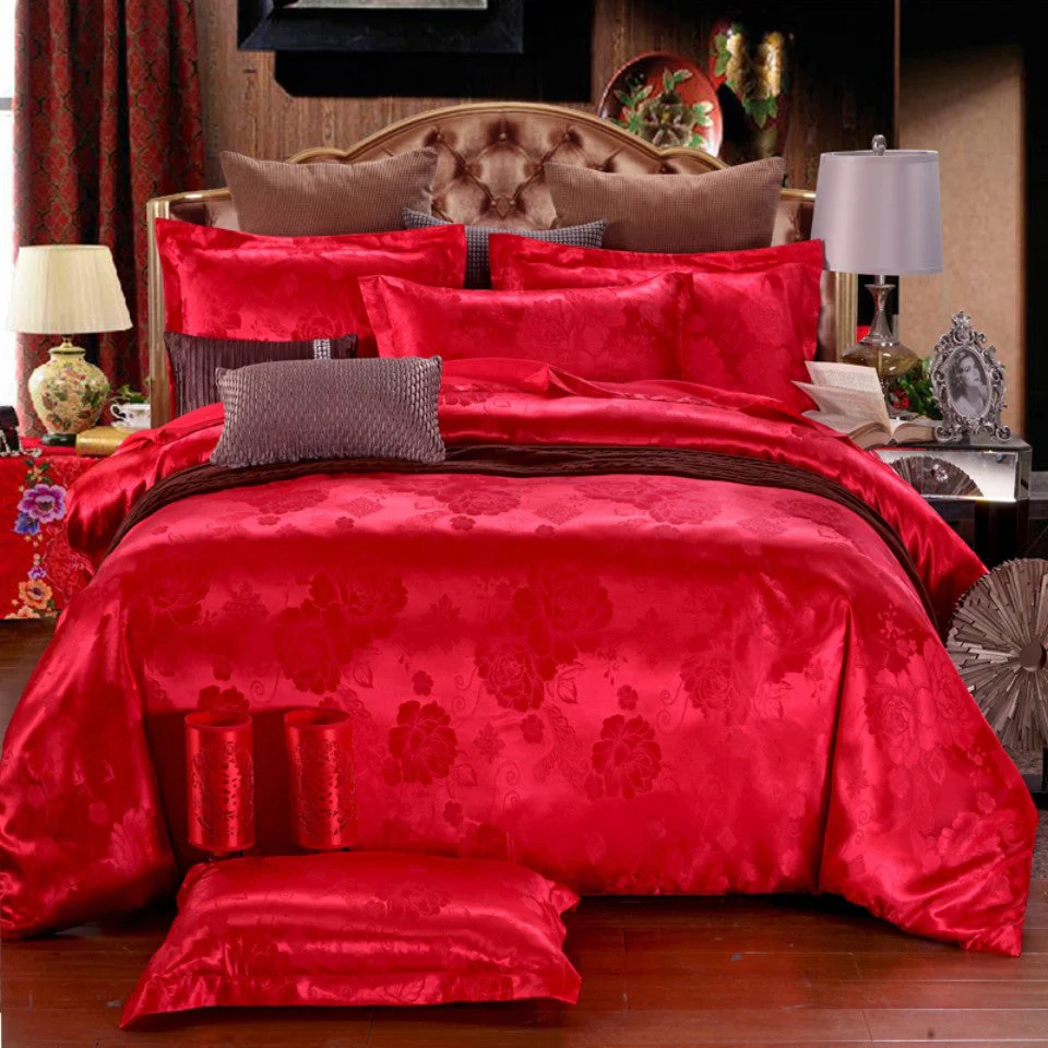 HULIANFU Luxury Jacquard Bedding Set King Size Duvet Cover Quilt Set Queen Comforter Bed Gold Quilt Cover High Quality For Adults - Deanwangkt