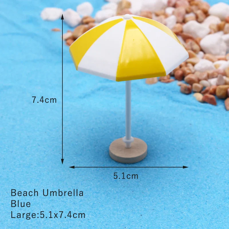 HULIANFU Ocean Beach Style Miniatures Artificial Sunshade Umbella Chair Anchor Micro Landscape For Garden Pastoral DIY Accessories Decor - Deanwangkt