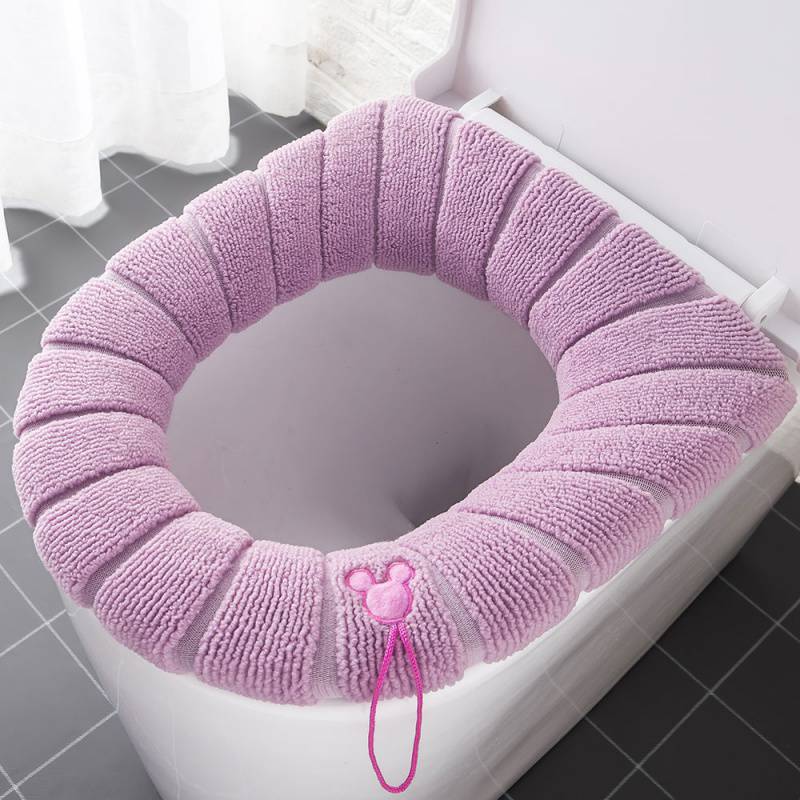 HULIANFU NEW Toilet Seat Mat Set Bathroom Universal Warm Soft Washable Closestool Mat Seat Case Winter Warmer Mat Pad Bidet Covers - Deanwangkt