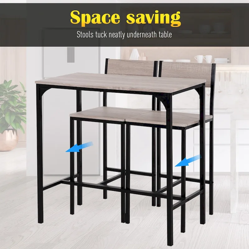 Carbon Loft Padrad Industrial Counter Height 3-piece Dining Set