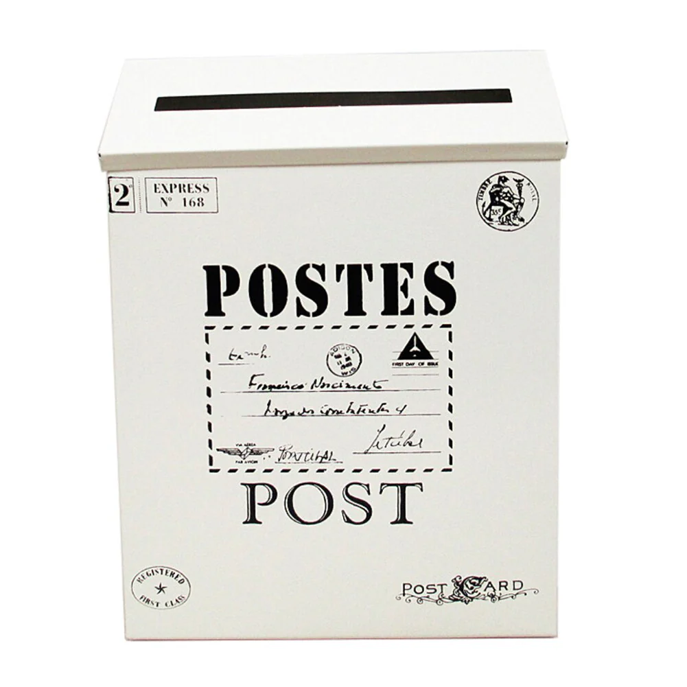 HULIANFU Retro Metal Mailboxes Wall Mounted Mail Box Mailbox Bucket Newspaper Letter Box Post Garden Decoration Garden Supplies - Deanwangkt