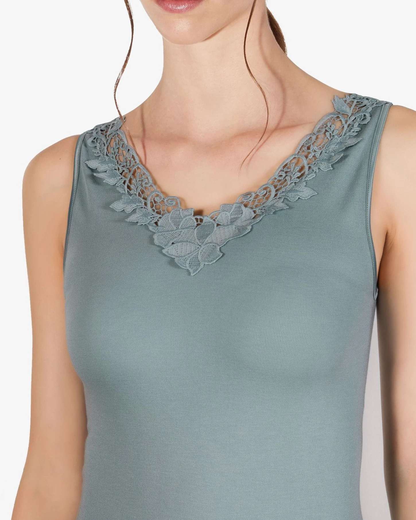 water-soluble lace base-layer camisole for women, high-stretch skin-friendly comfortable thermal inner camisole, Bemberg cupro underwear
