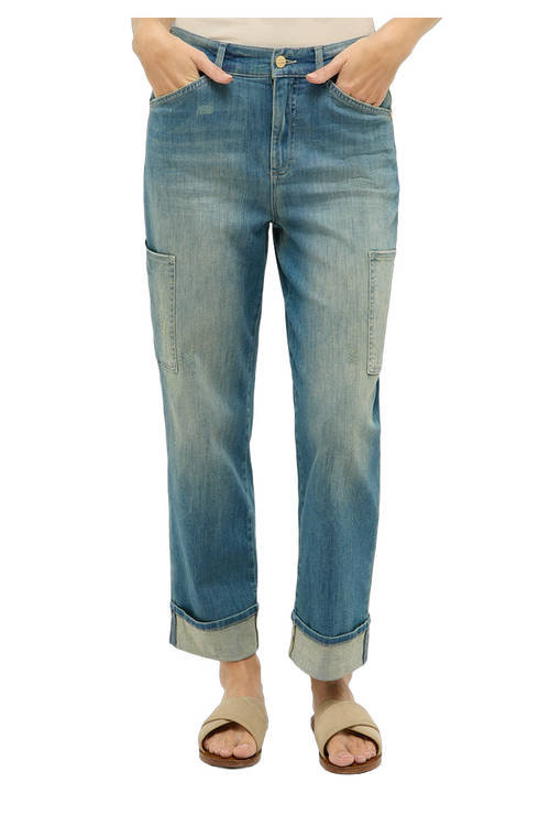 Cargo Jeans aus Baumwolle und Polyester – Nahaufnahme