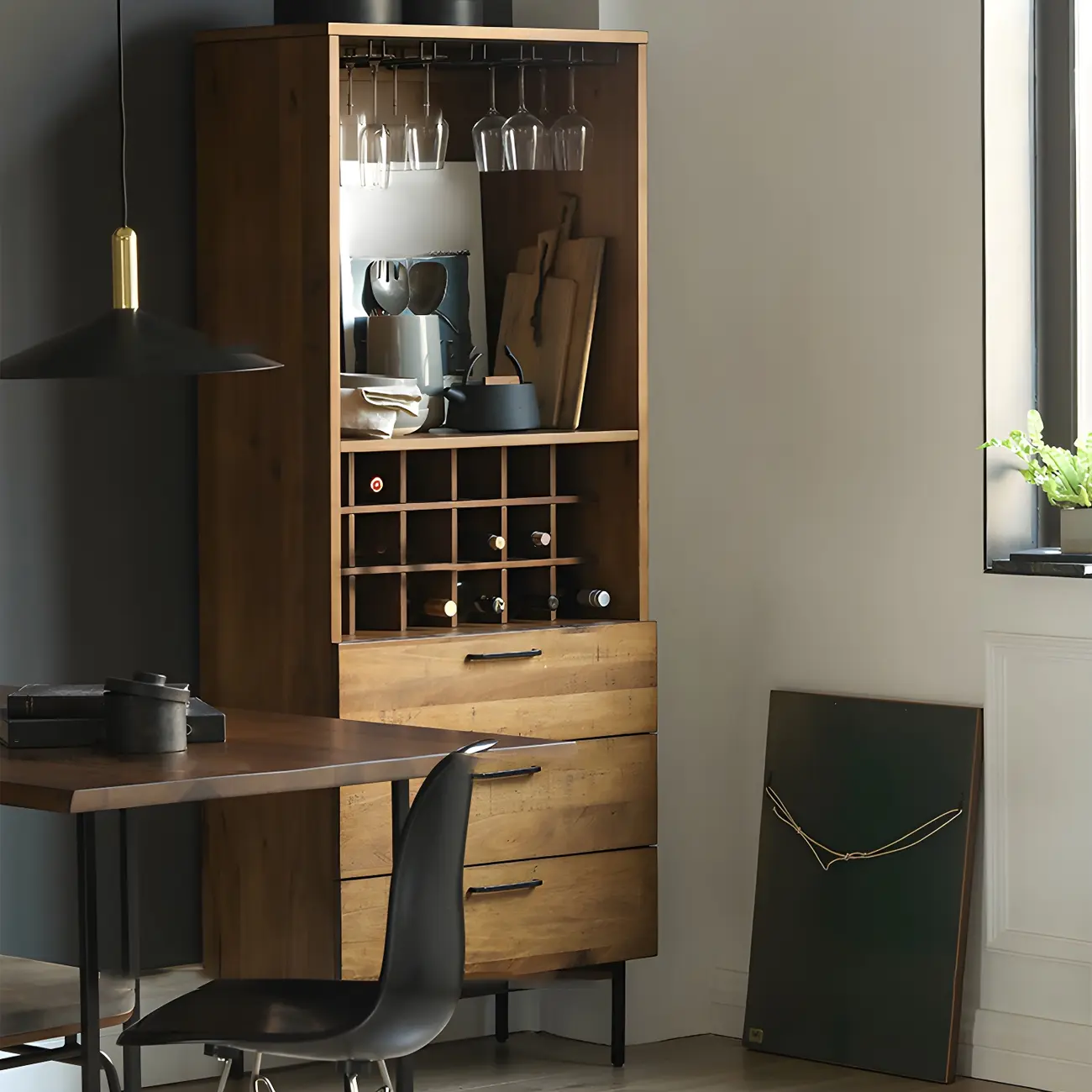 Stackable Rustic Medium Wood Wine Rack Over 25 Bottles