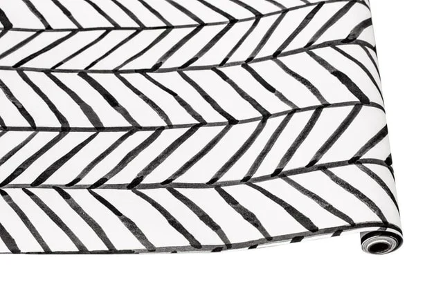 HULIANFU Modern Stripe Peel And Stick Wallpaper Herringbone Black White Vinyl Self Adhesive Contact Paper For Kidroom Bedroom Home Decor - Deanwangkt