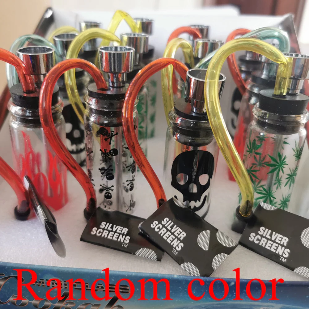 HULIANFU SWSMOK Glass Popular Bottle Water Pipe Portable Mini Hookah Shisha Tobacco Smoking Pipes For Metal Tube Filter - Deanwangkt