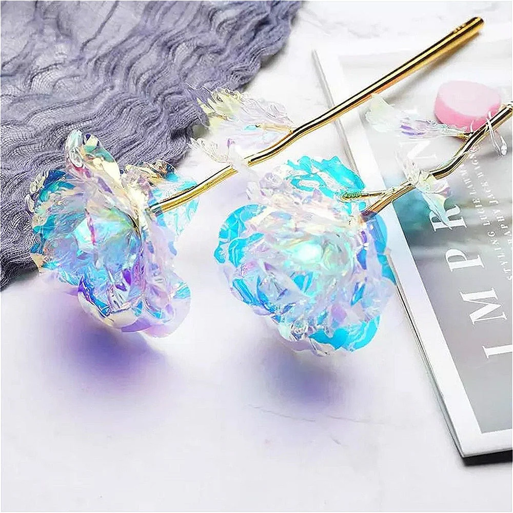 HULIANFU Valentine's Day Creative Gift 24k Aluminum Foil Rose Gold Rose Lasting Eternal Love Wedding Decoration home Decor Lighting Rose - Deanwangkt