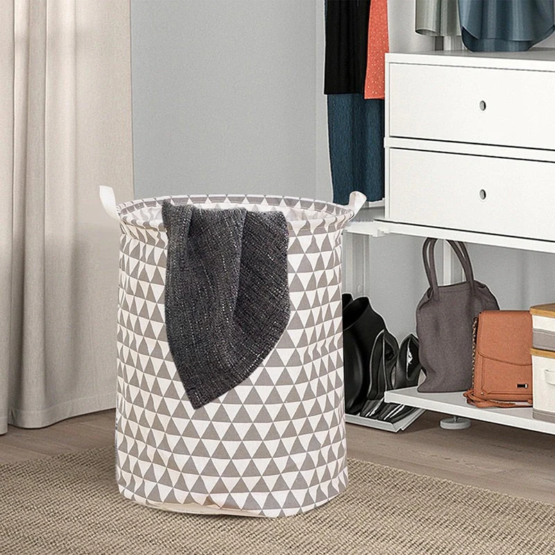 HULIANFU Organizer Canvas Laundry Basket Waterproof Large Capacity Laundry Hamper Dirty Clothes Storage Basket Toy Home Storage Bin 45x35 - Deanwangkt