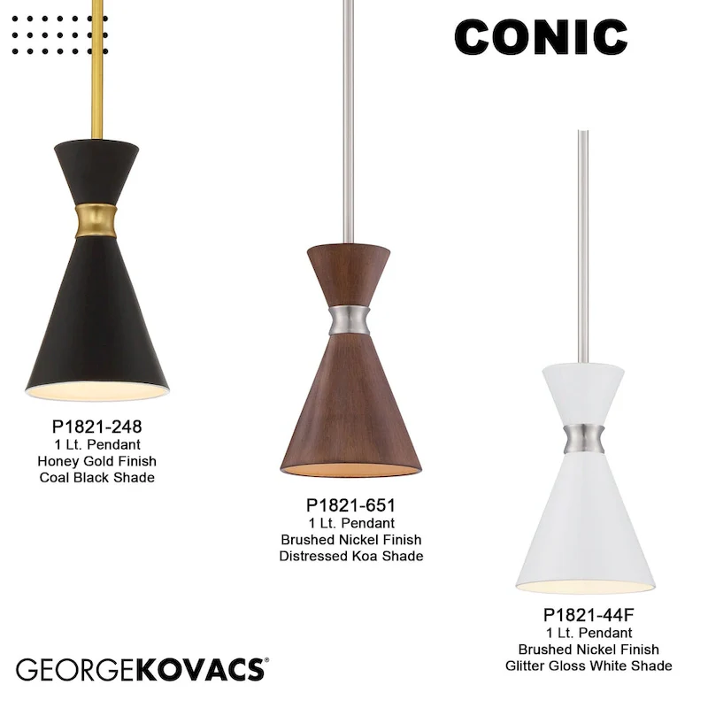 Kovacs Conic 5-1/2  Wide Single Light Mini Pendant with Glitter Gloss