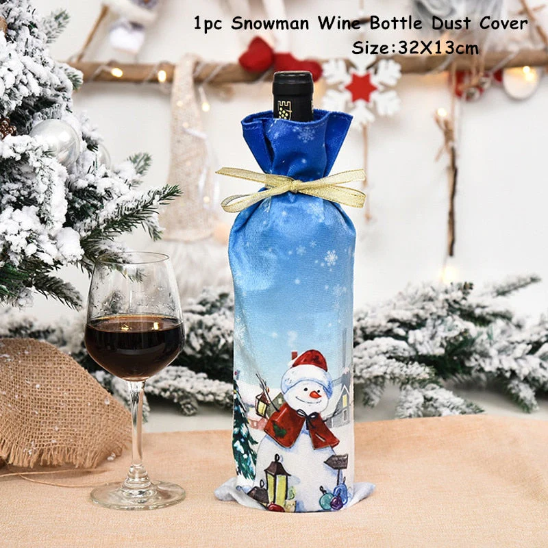 HULIANFU   Xmas Wine Bottle Dust Cover Noel Navidad Christmas Decoration for Home Dinner Decor Christmas Gift Tree Ornament New Year 2026 - Deanwangkt