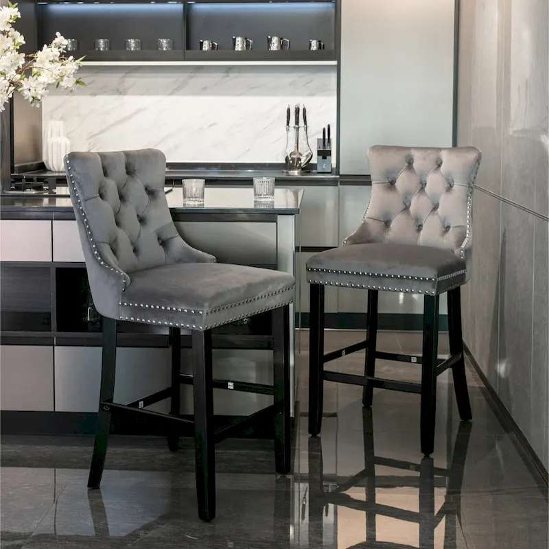 Velvet Upholstered Barstools