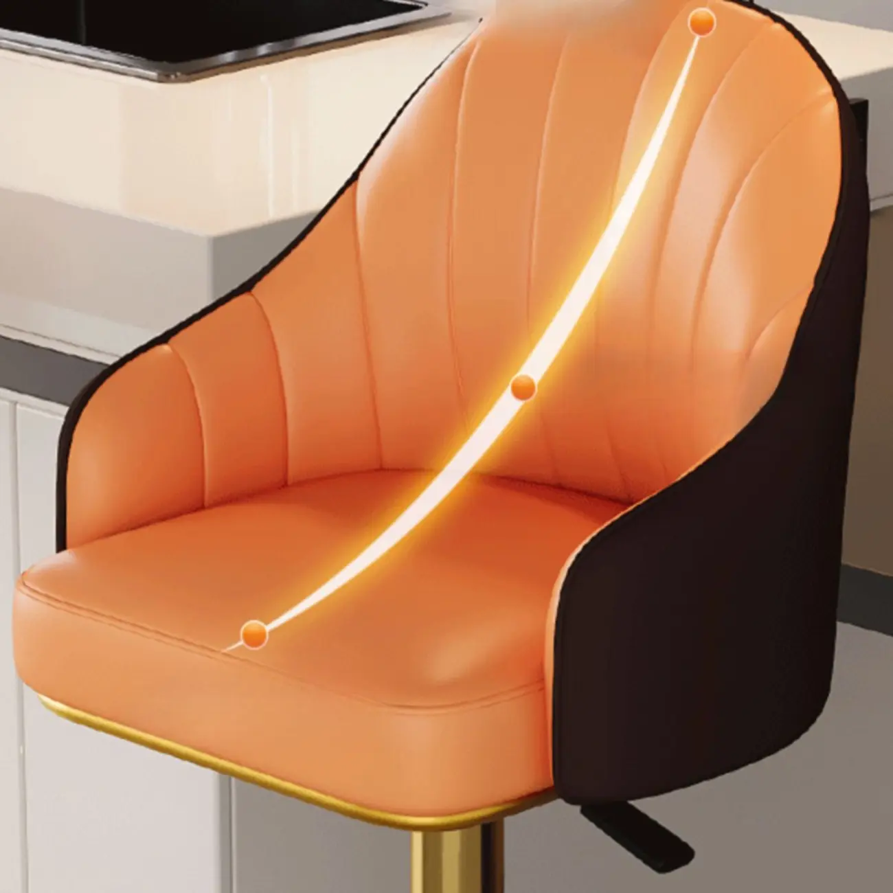 Low Back Adjustable Modern Leather Swivel Bar Stool