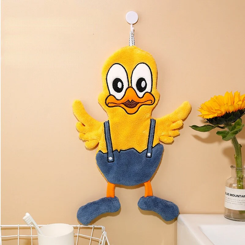 HULIANFU Lovely Cartoon Handkerchief Towel Hanging Absorbent Coral Velvet Wipe a Towel Household Kitchen Quick Drying Hand Cloth - Deanwangkt